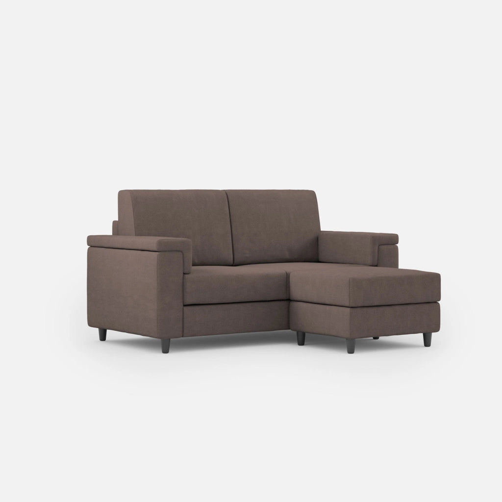 Divano 2 Posti con Pouf 168x145x85 cm Marrak in Tessuto Talpa