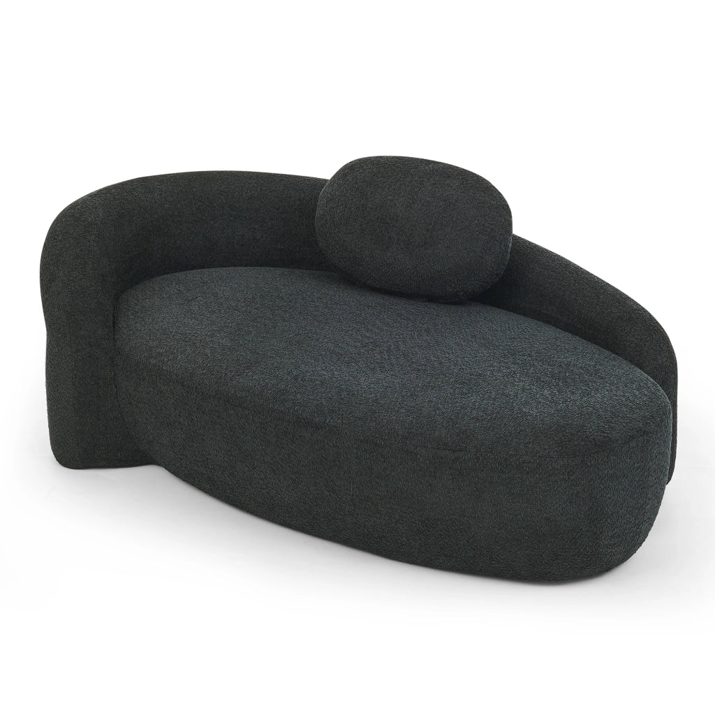 Divano Morbido in Tessuto Teddyfleece con Cuscini ¨C MINIMAL ¨C Nero