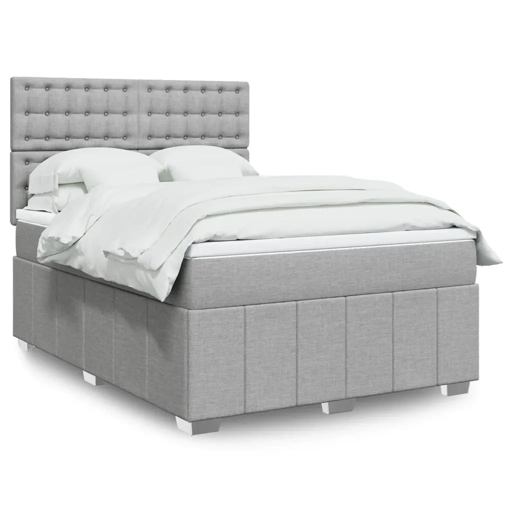 Giroletto a Molle con Materasso Grigio Chiaro 160x200cm Tessuto