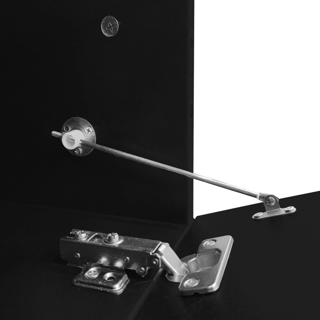 Mobile TV estensibile 140-260 cm girevole in MDF e pannello truciolare nero e marmo bianco