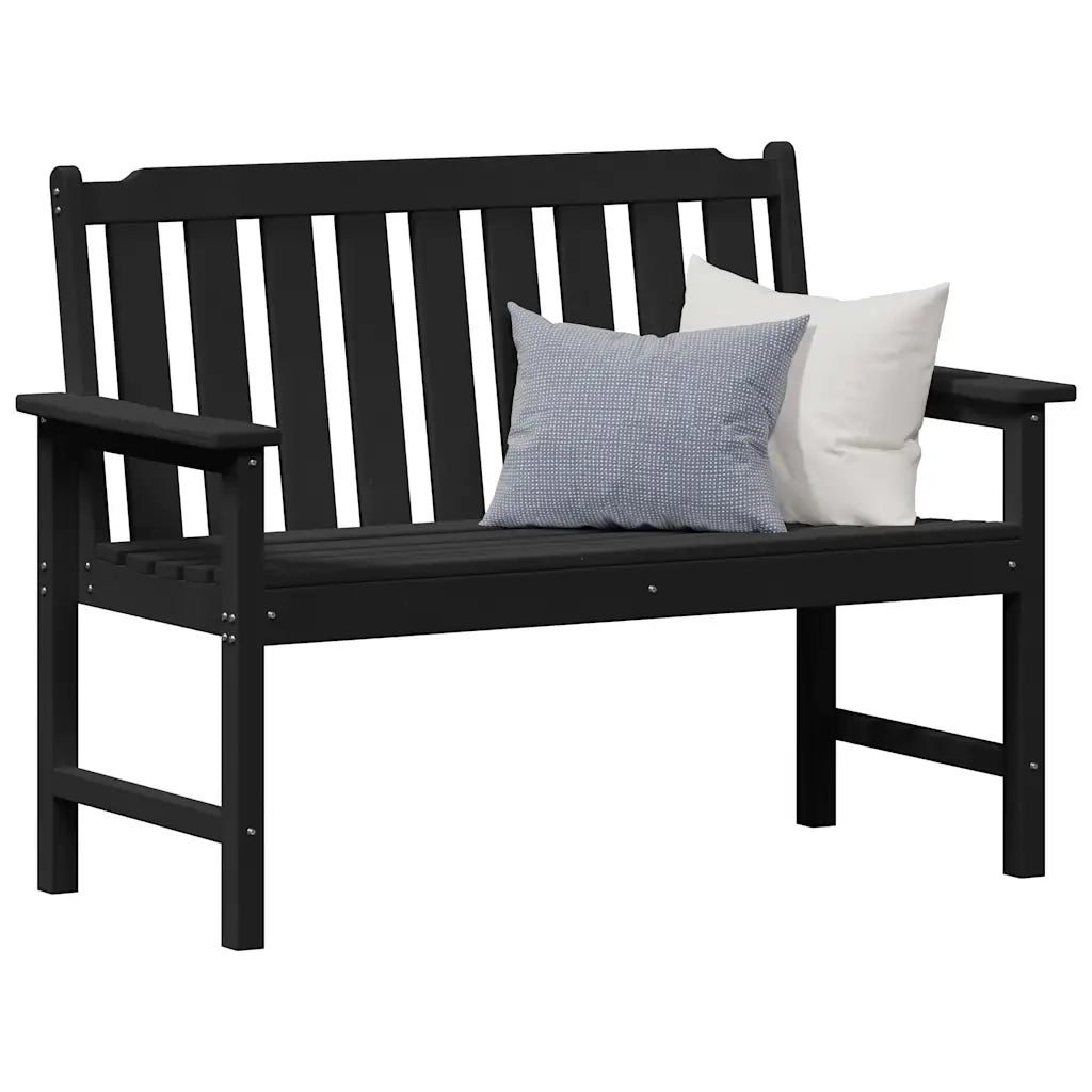 Panchina da giardino Nero 120 x 59 x 88 cm HDPE 42006602