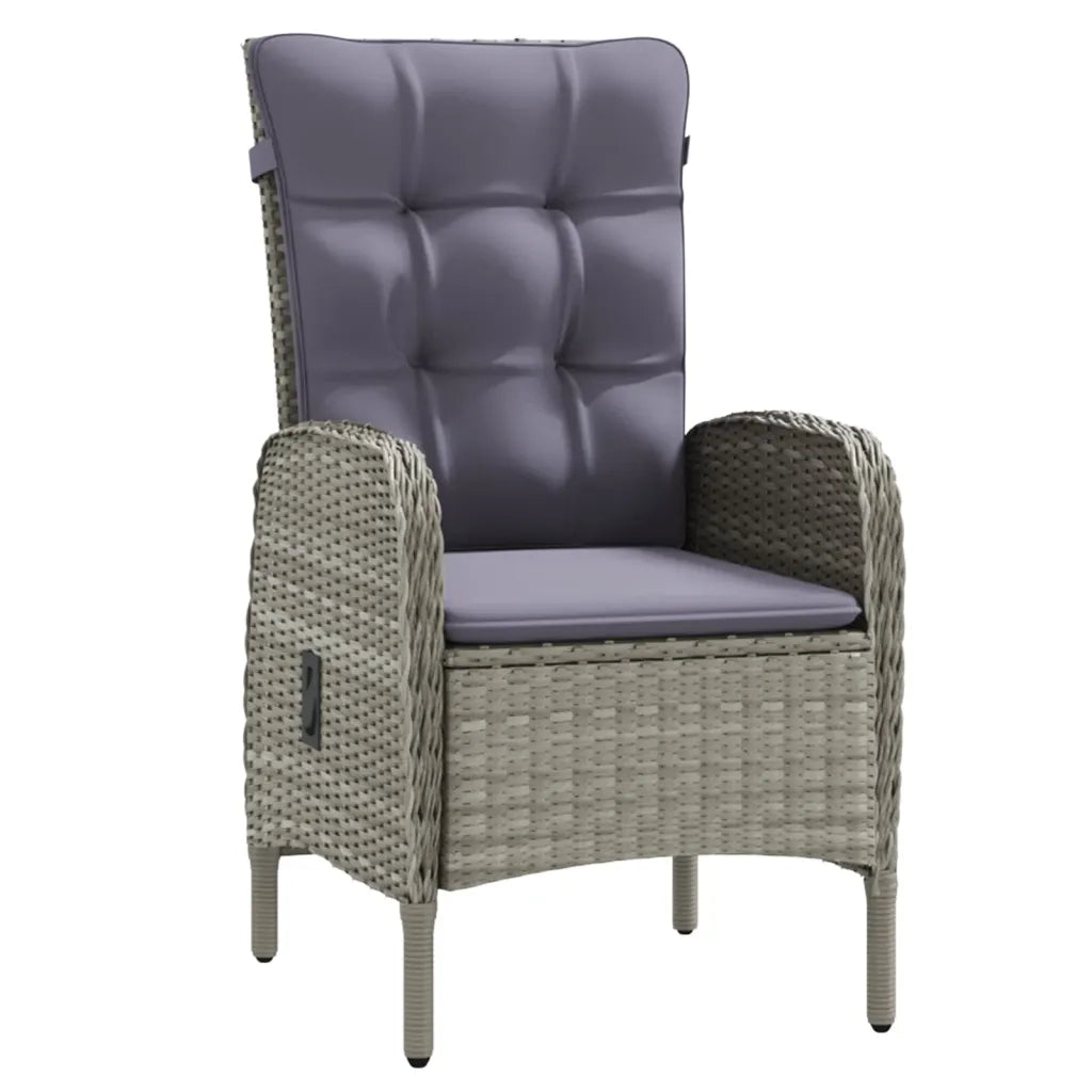 Set da Pranzo da Giardino 9 pz con Cuscini Nero e Grigio 3099376