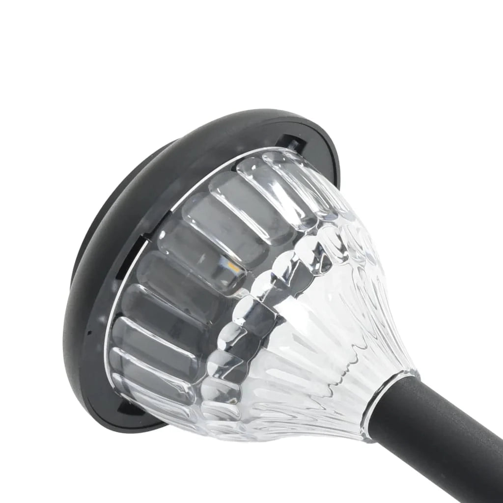 Set di 4 luci solari da vialetto e picchetti decorativi 10,5 x 37 cm illuminazione automatica atmosfera accogliente nero PS 02_0056661