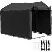 Tenda Garage Impermeabile ¨C Xylo ¨C 220x157x165 cm Nero con Porta UV-Resistente