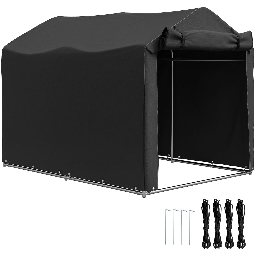 Tenda Garage Impermeabile ¨C Xylo ¨C 220x157x165 cm Nero con Porta UV-Resistente