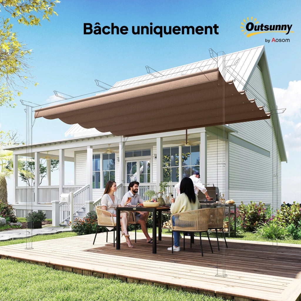 Telo di ricambio per pergola retrattile 4x3m ¨C Xylo ¨C 350x260cm beige
