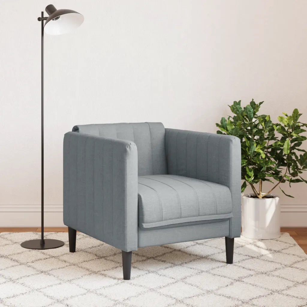 Poltrona Grigio Chiaro in Tessuto 372595