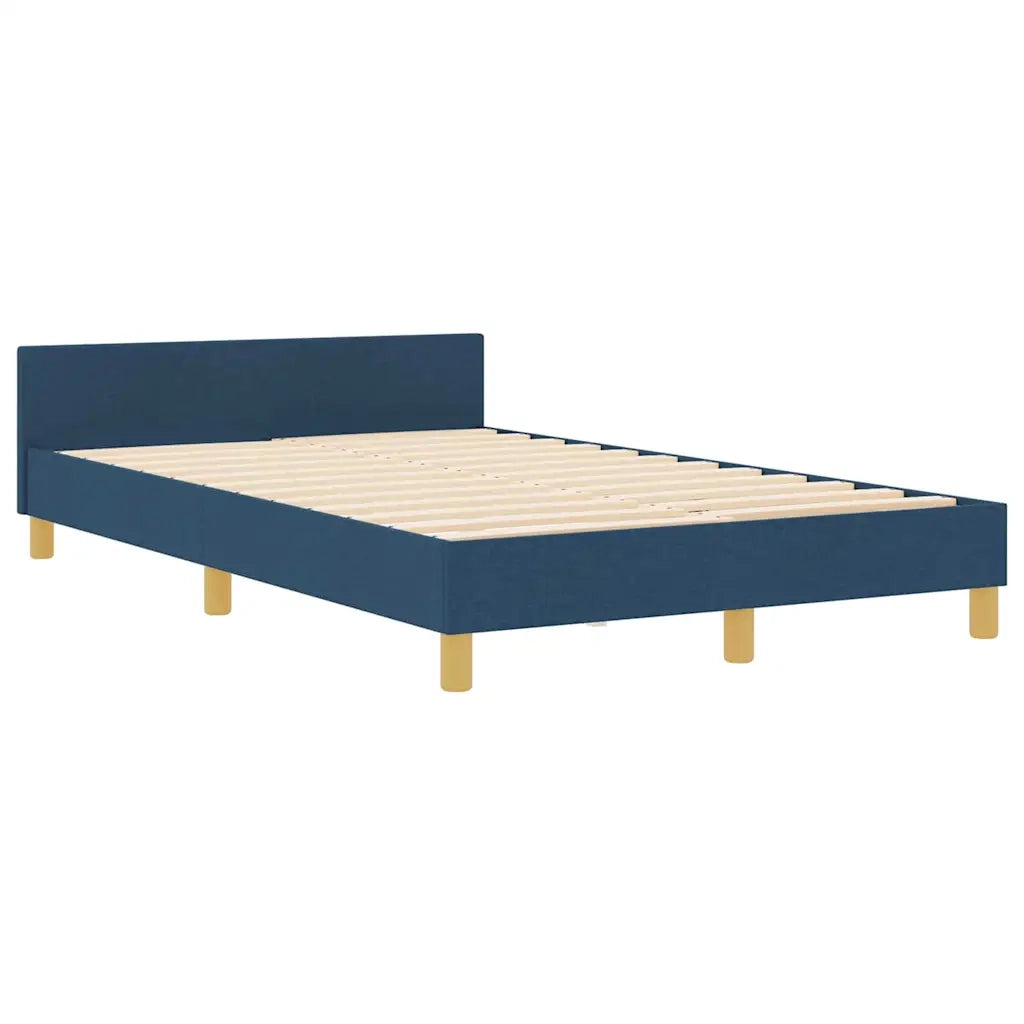 Struttura del letto con testiera Blu 120 x 190 cm Tessuto