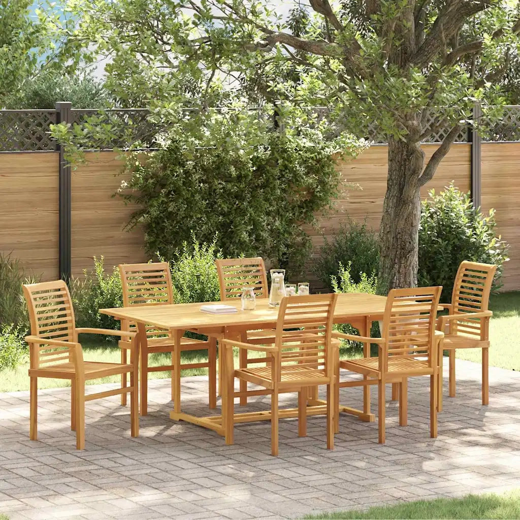 Set da Pranzo per Giardino 7 pcs Marrone Legno di teak solido 3383942