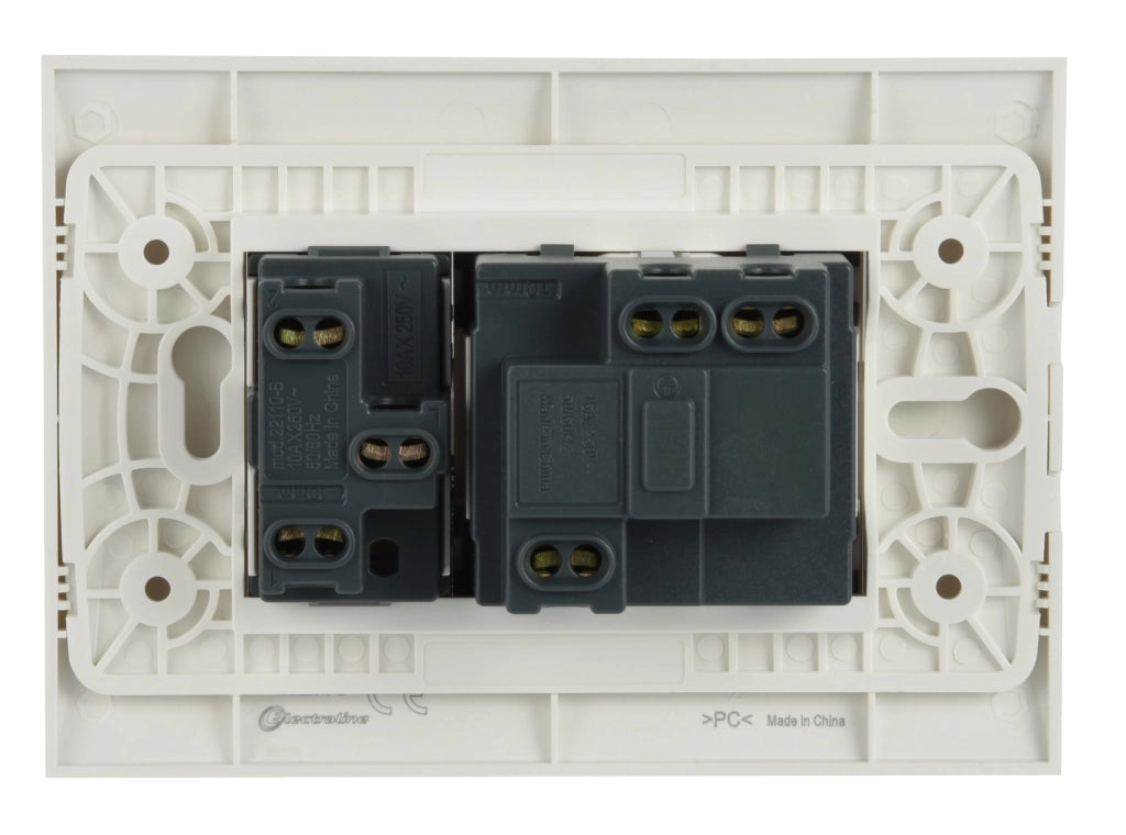 Placca Precomposta 2212 Electraline Bianco 220 V 2 Pezzi