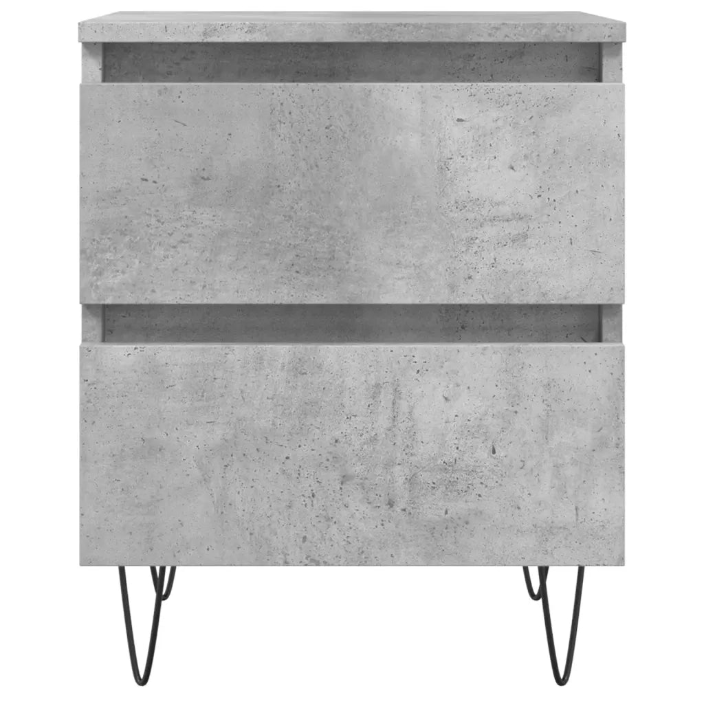 Comodini 2pz-Set di 2 Tavolino da notte Grigio Cemento 40x35x50 cm in Legno Multistrato 909331