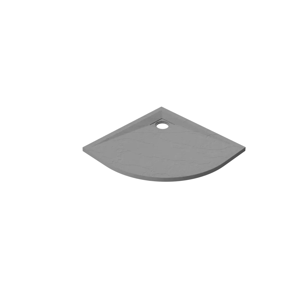 Piatto doccia semicircolare 80x80 cm in marmoresina grigio effetto pietra h3 cm | Milos