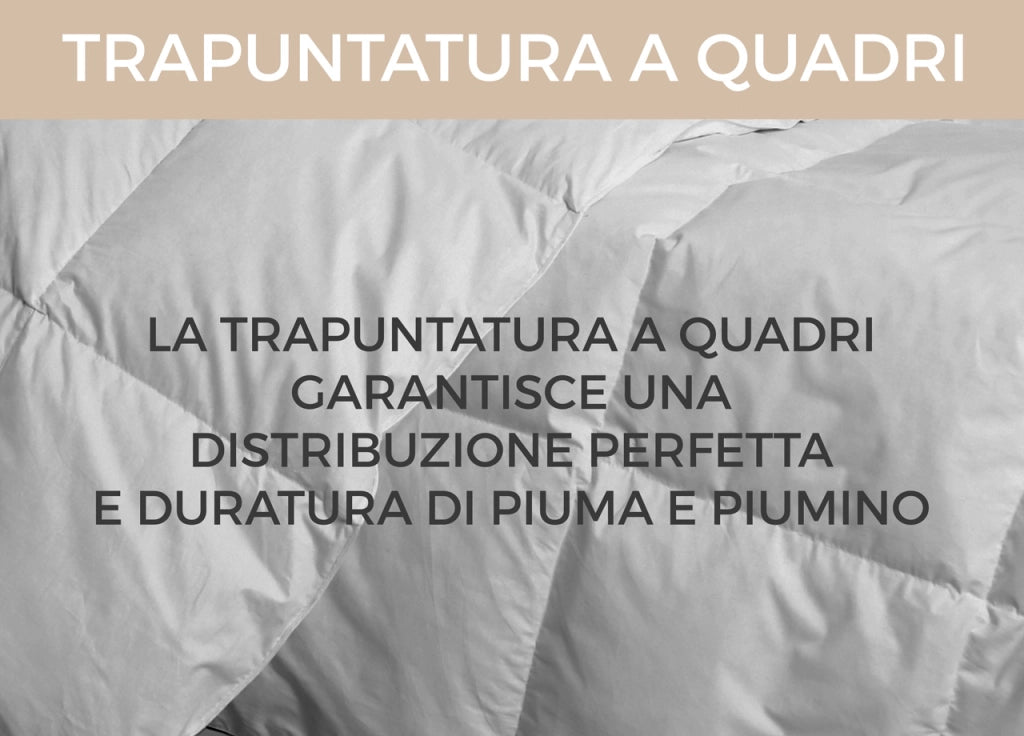 Interno Imbottitura Piumino Invernale 300gr/mq In Piuma D'Oca Bicolor - 1 Piazza e Mezza - Tortora-Bx