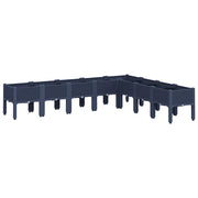 Fioriera rialzata design elegante terrazza giardino 200 x 160 x 42 cm in PP blu grigio 02_0047459