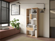Libreria scaffale, 162x67x31cm, Per libri, Rovere e bianco RF4115
