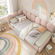 Letto da giorno 90x190 cm con 2 cassetti in velluto rosa