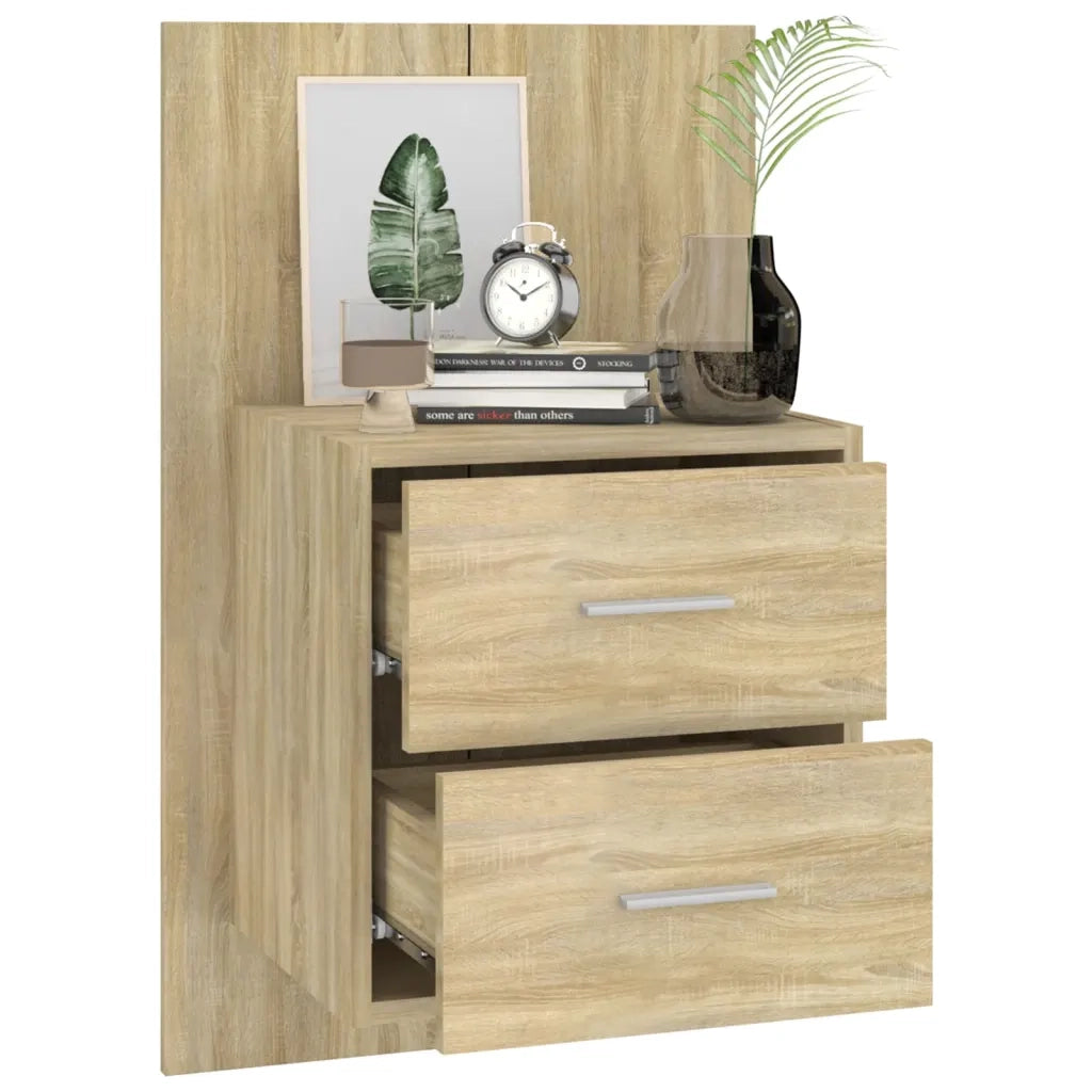 Comodini a Muro 2 pz Rovere Sonoma 810996