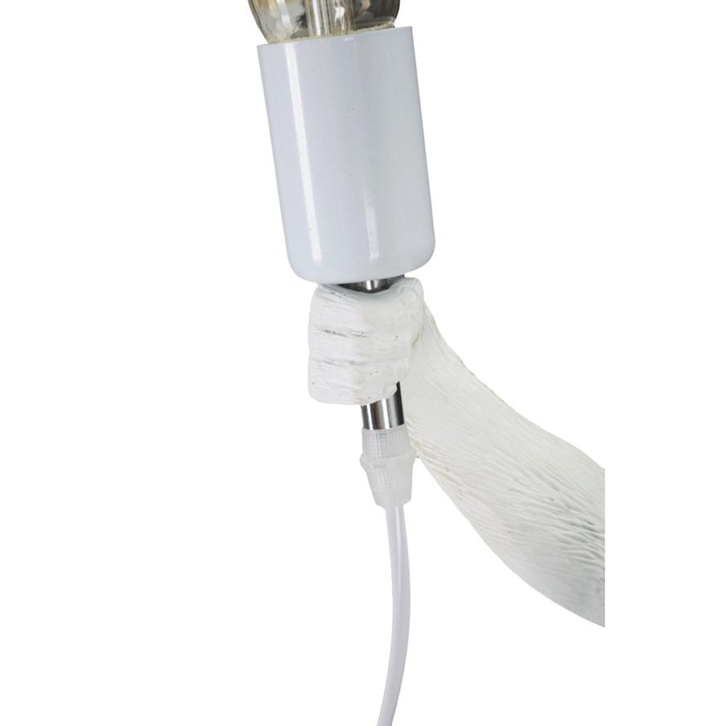 Lampada da Tavolo Scimmia 3, Bianco, Poliresina, 26x34x55 cm