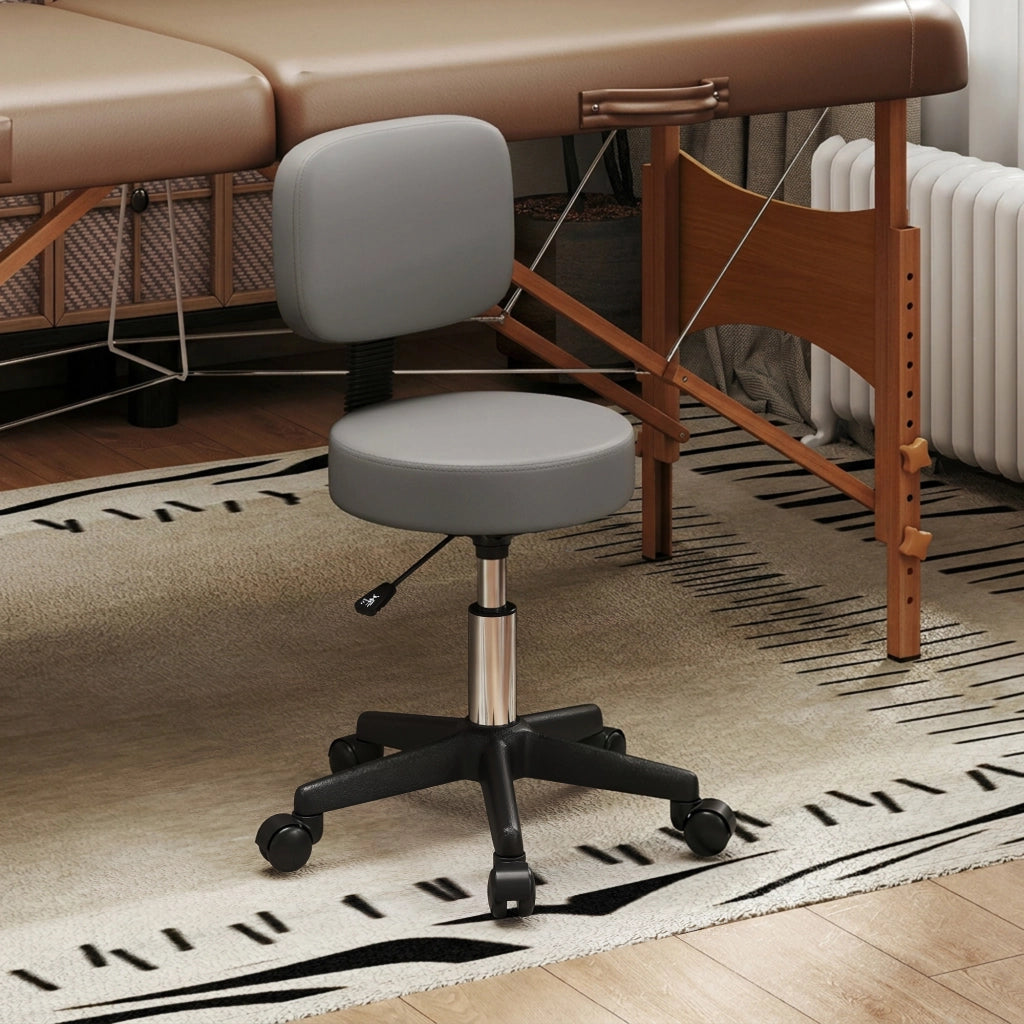 Sgabello Massaggiante Regolabile in Altezza Pivotante con Schienale Ergonomico ¨C Minimal ¨C Grigio