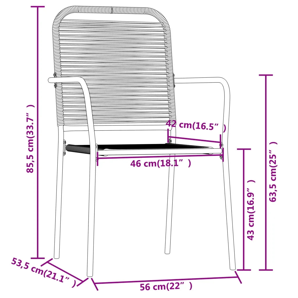 Set Mobili da Pranzo per Giardino 7 pz Nero 3099147