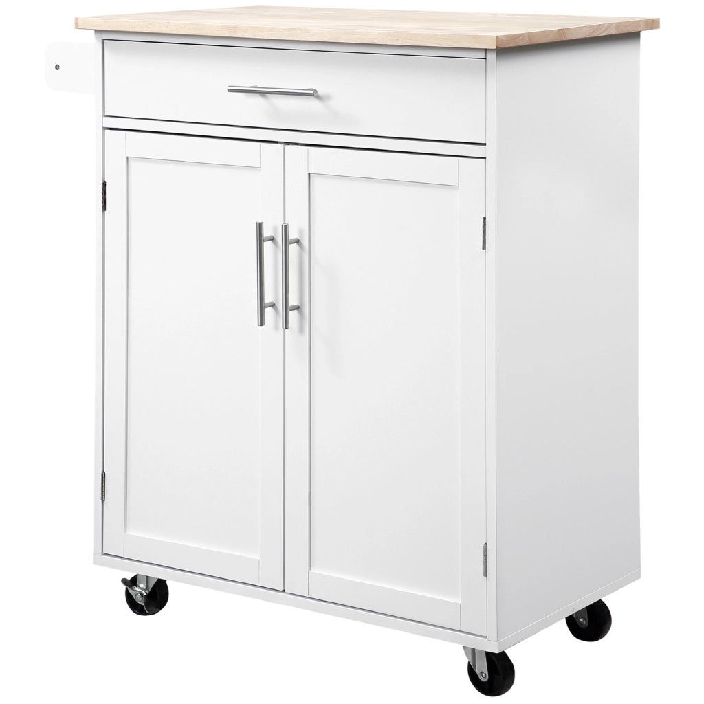 Carrello da cucina con cassetto e porta asciugamani ¨C Minimal ¨C bianco