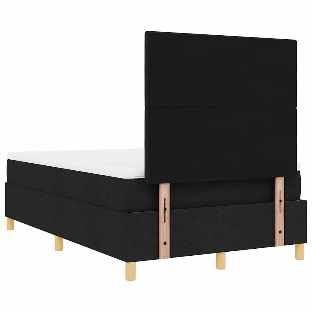 Letto a molle con materasso Nero 120 x 190 cm Tessuto 3339604
