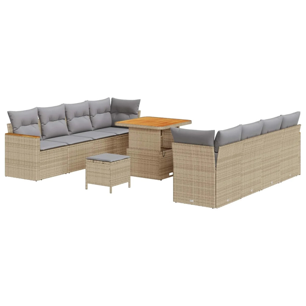 Set Divano da Giardino 11 pcs Beige polyrattan 3362887