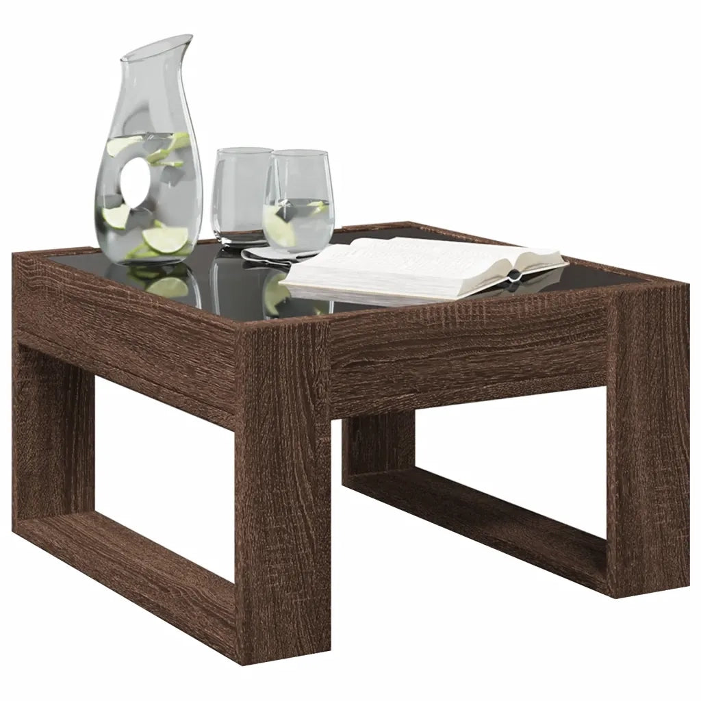 Tavolino Salotto con LED Infinity Rovere Marrone 50x53x30 cm 847629