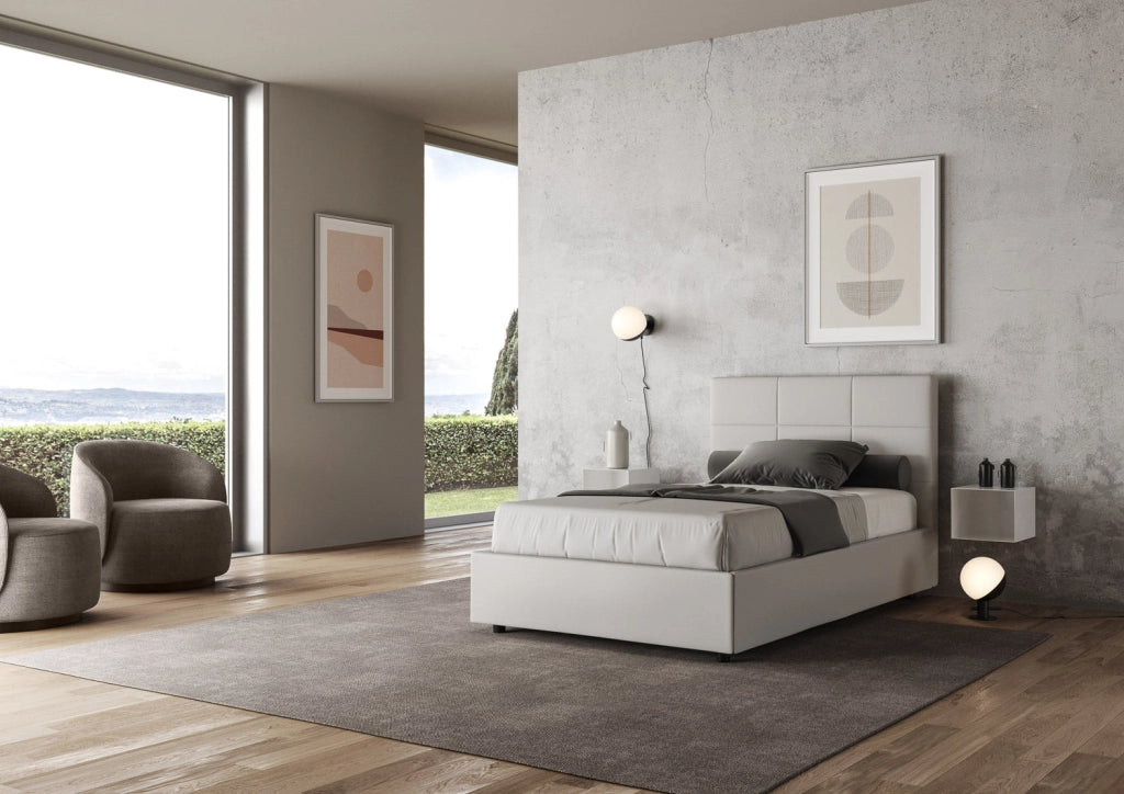 Letto 1 Piazza e Mezzo 120x200 cm Senza Rete Mika Bianco