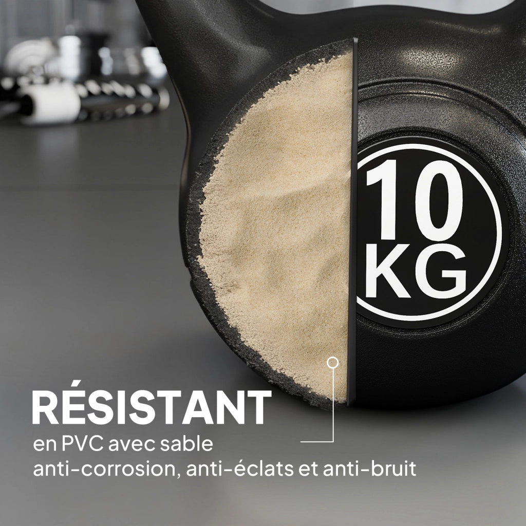 Kettlebell 10 kg ¨C Xylo ¨C Maniglia Ergonomica Nero 25x19x28 cm
