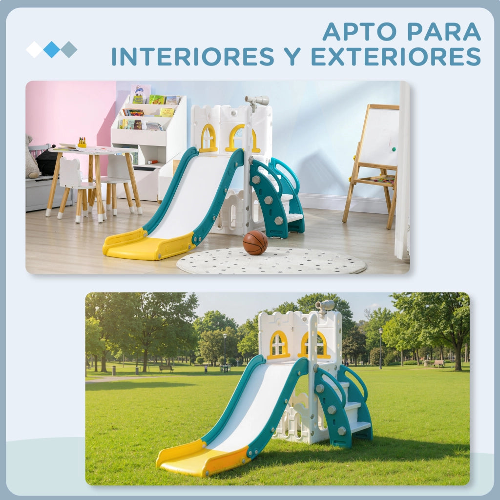 Letto a Soppalco con Scivolo e Scala ¨C Minimal ¨C Verde e Giallo