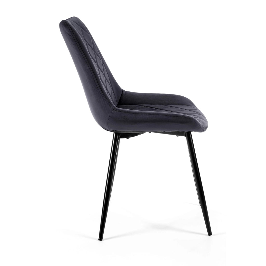 Set di 2 Sedie da Pranzo in Velluto SJ.0488 Nere