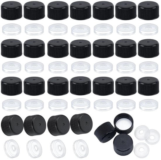 50 Stuks Schroefdoppi con Verloopstuk in Plastica Nera
