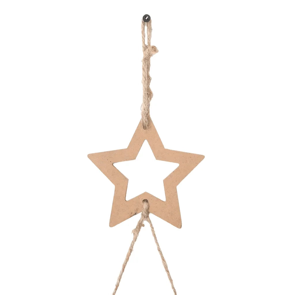 Albero di Natale sospeso con stella superiore-Decorazioni natalizie 74x150 cm Ramo naturale