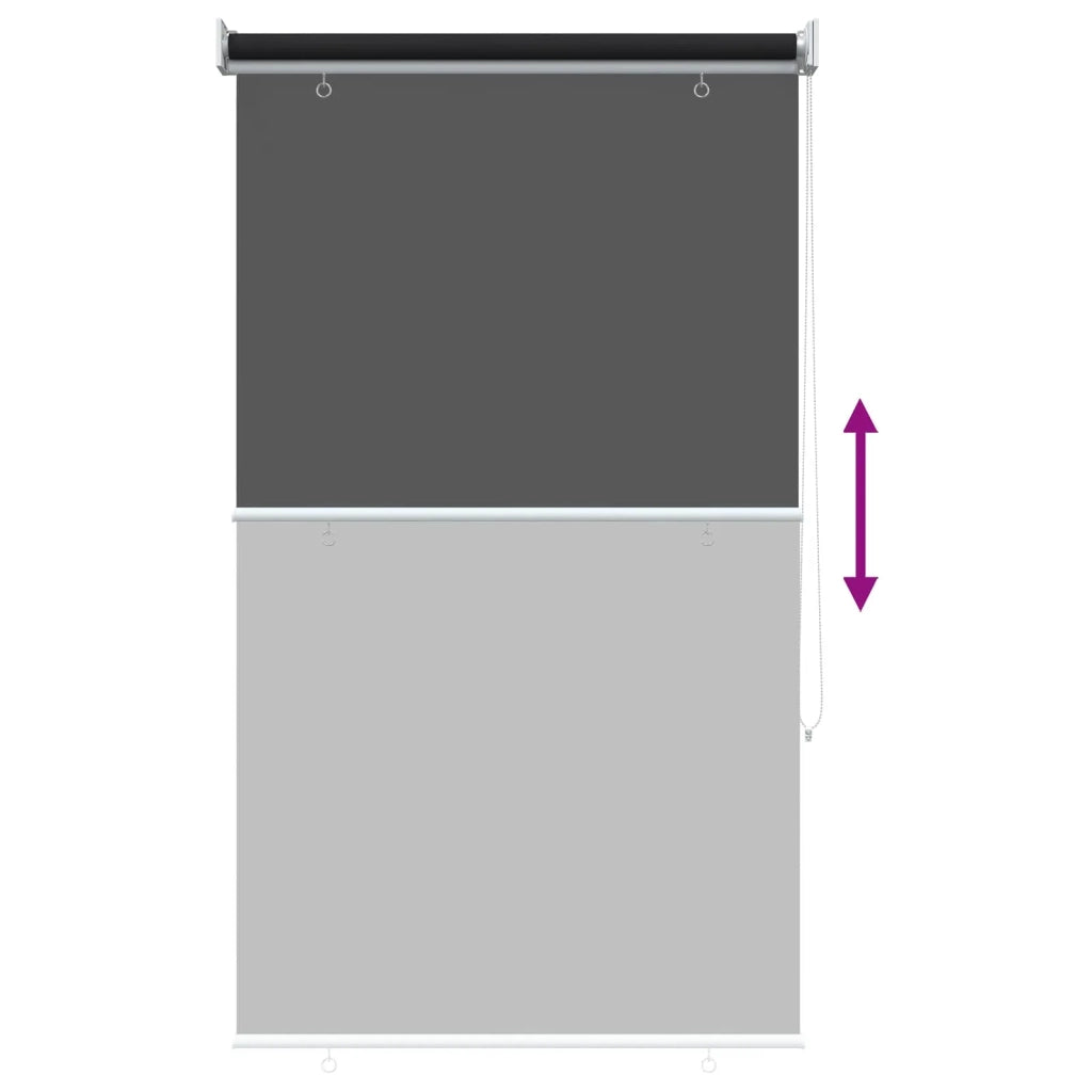 Voletta a rullo | Tenda a rullo con protezione UV Nero 80 x 140 cm Poliestere