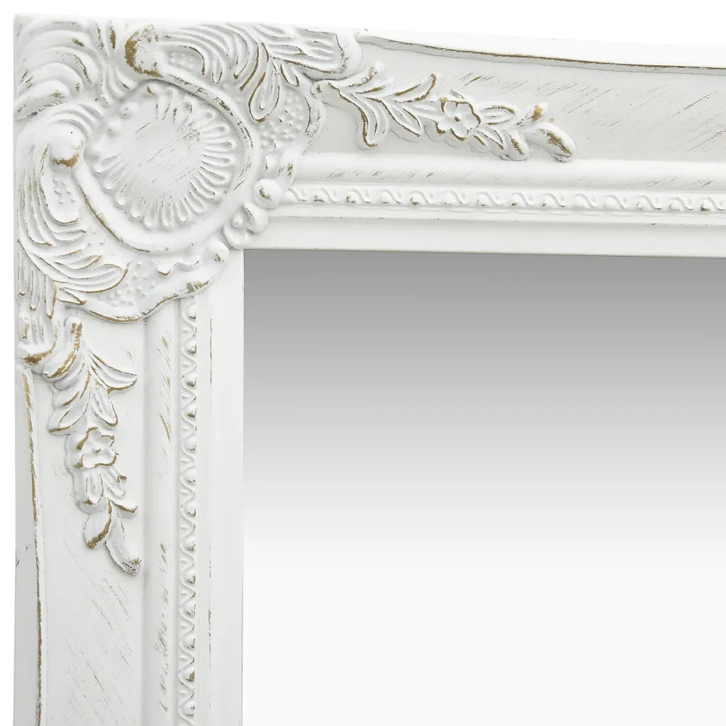 Specchio da Parete Stile Barocco-Specchio a Muro-Specchio Decorativo 40x40 cm Bianco