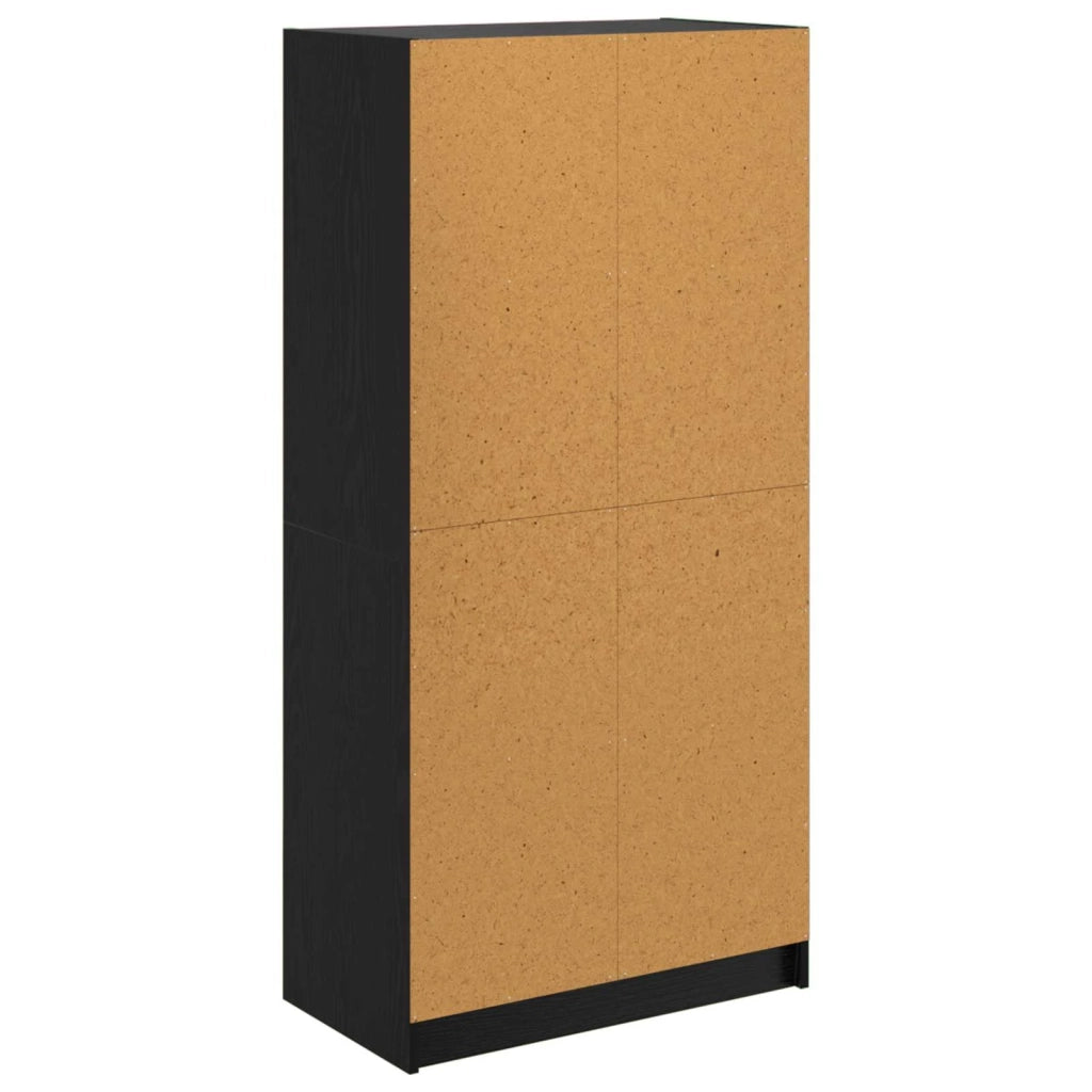 Credenza | Madia | Buffet da pranzo | Armadio da pranzo Rovere Nero 68 x 37 x 142 cm Legno multistrato