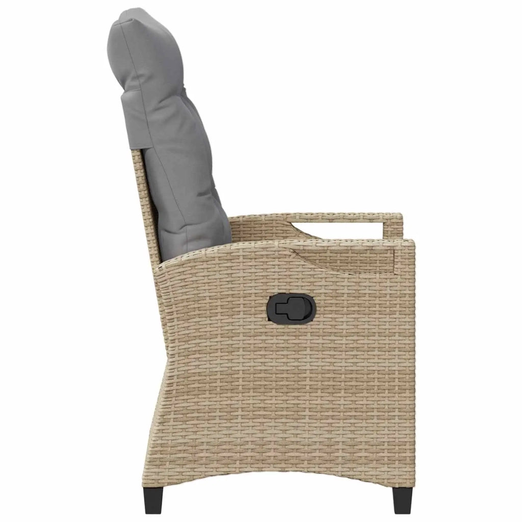 Sedia da giardino reclinabile Beige e Grigio Chiaro polyrattan 42026843
