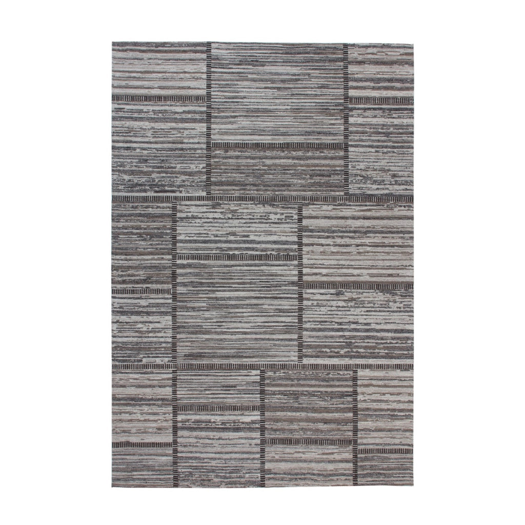 Tappeto Phoenix 102 Naturale e Grigio in Lana e Cotone