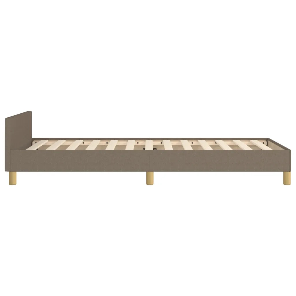 Letto singolo | Letto per adulti | Giroletto senza Materasso Tortora 80x200 cm Tessuto