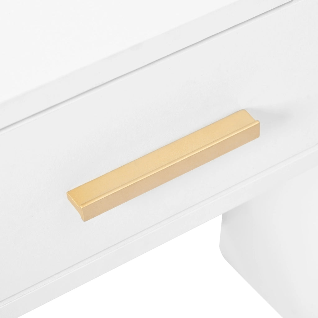 Toeletta con specchio illuminato regolabile, prese integrate, 6 cassetti e 4 ante per ordine