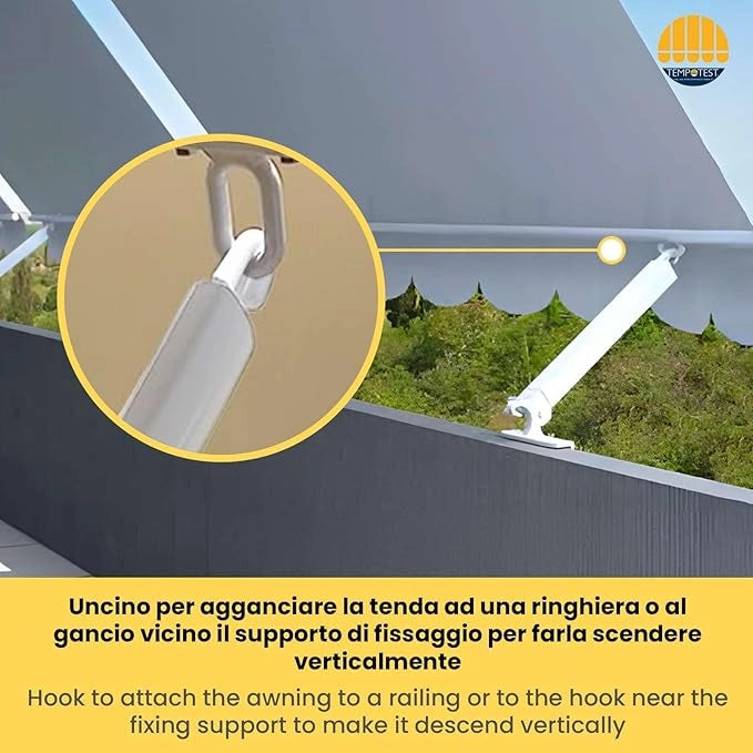 Coppia di Braccetti per Tende da Sole a Caduta Tempotest Parà in Alluminio 70 cm - Colore Avorio