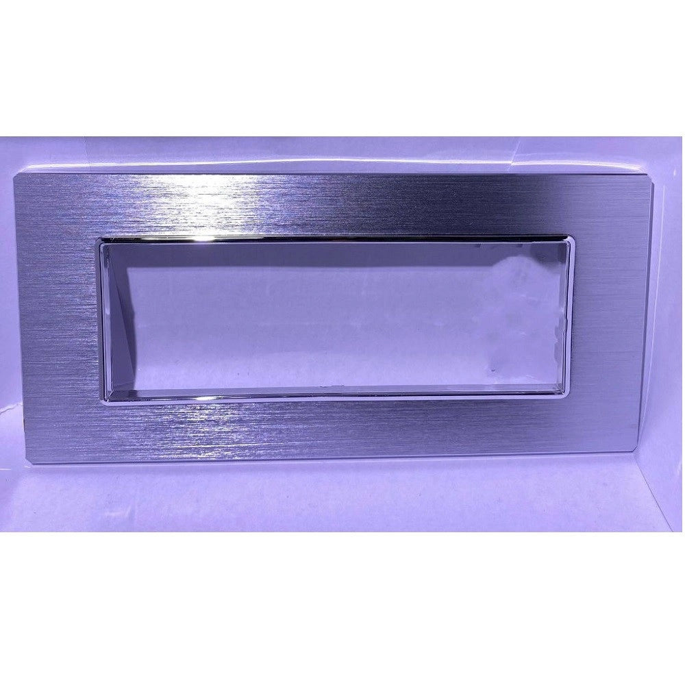 Trade Shop - Placca Luxury 3 4 6m In Metallo Satinato Argento Compatibile Con Bticino Axolute -