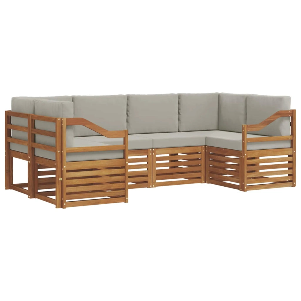 Set divano sezionale con cuscino 6 pcs Grigio Naturale e Chiaro 3375386