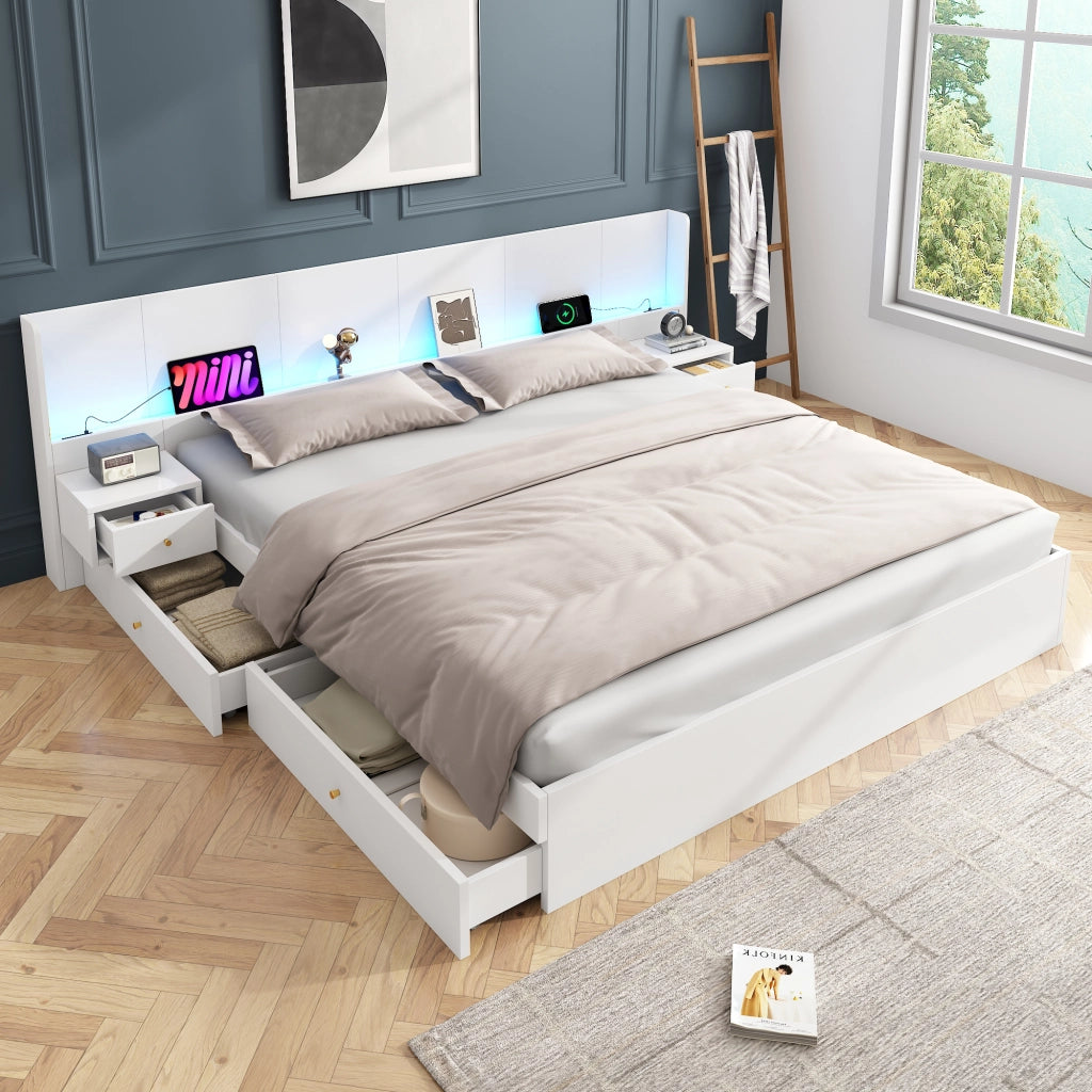 letto matrimoniale mdf bianco 180 x 200 cm