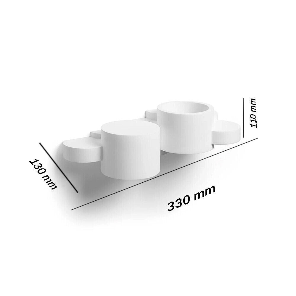 Applique in gesso dal design moderno forma doppia tazza attacco per lampadine G9