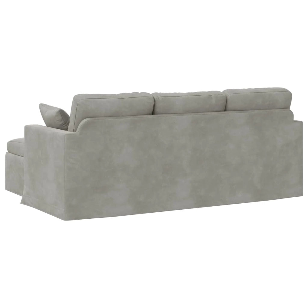 Divano Grigio chiaro 198 x 134 x 80 cm Velluto