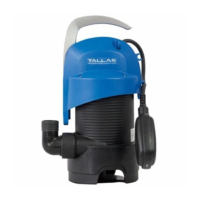 Tallas D-DW 400 Pompa di Scarico Sommersa per Acque Sporche e Chiare 440 W Portata 140 l-min Prevalenza 7 m Raccordo 1''1-4 Cavo 10 m colore Nero