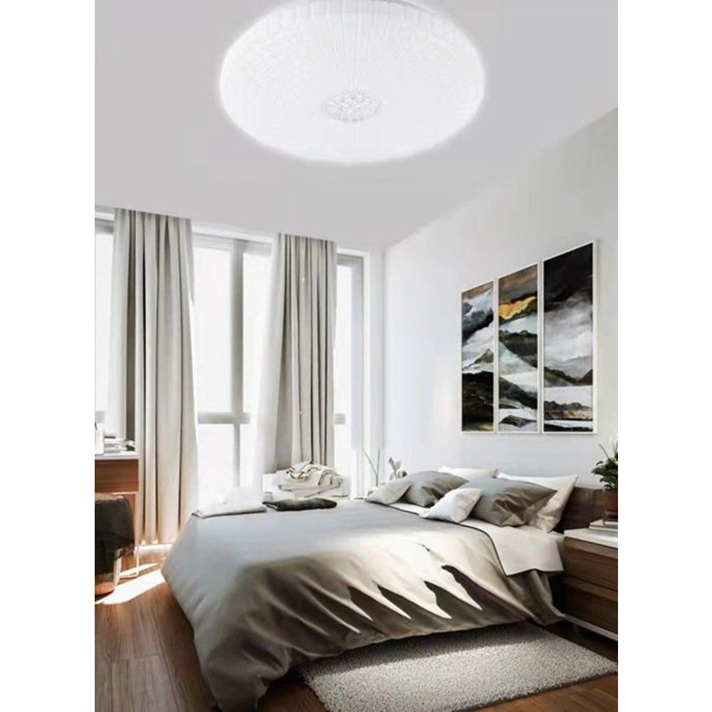 Trade Shop - Plafoniera Soffitto 60w Decoro Con Cristalli Centrale Luce Fredda Naturale Fst-50a62495 - -bianco Freddo      -