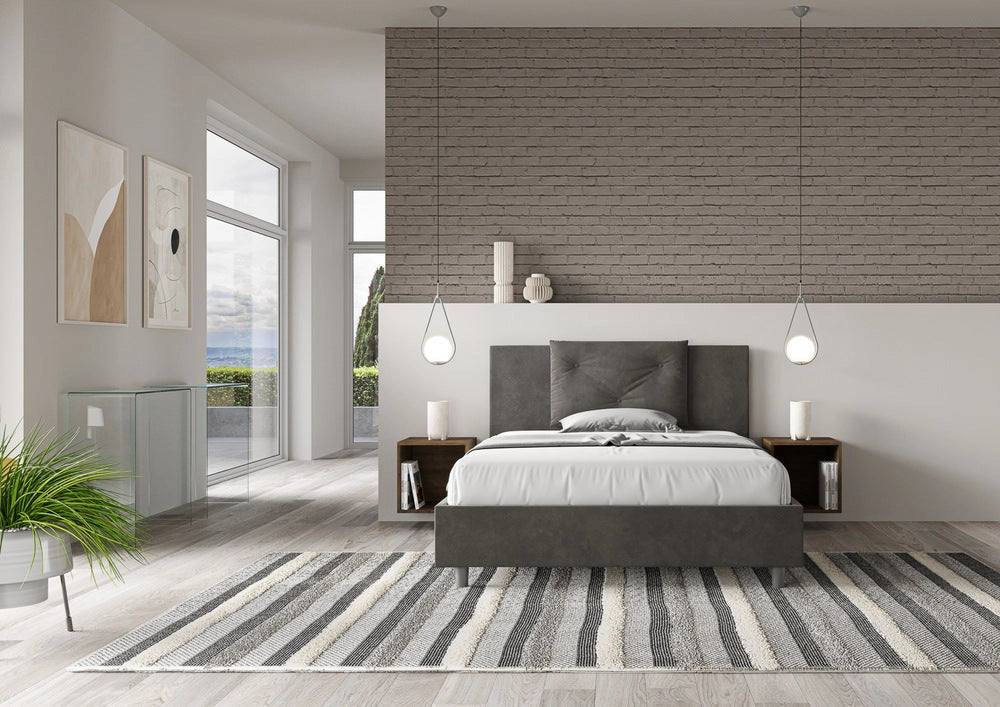 Letto Matrimoniale Francese 150x200 cm Senza Rete Appia Grigio